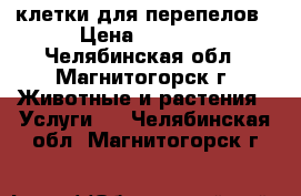 клетки для перепелов › Цена ­ 2 000 - Челябинская обл., Магнитогорск г. Животные и растения » Услуги   . Челябинская обл.,Магнитогорск г.